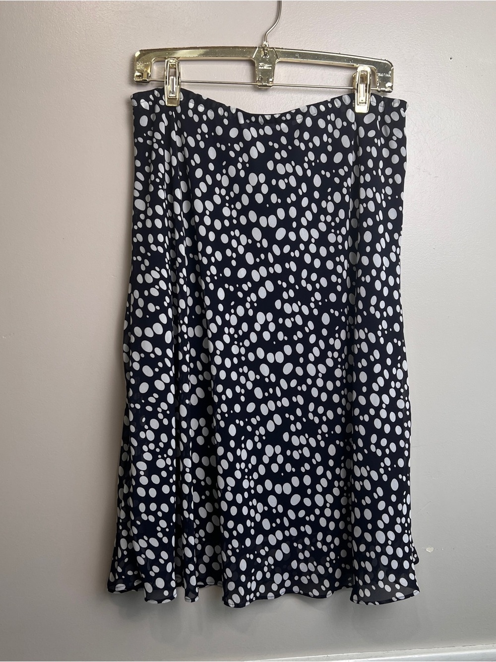 Dana Kay Women's Polka Dot Midi Skirt Fully Lined Size 14, EUC, No Tags